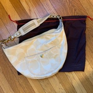 Coach cream color hobo style bag